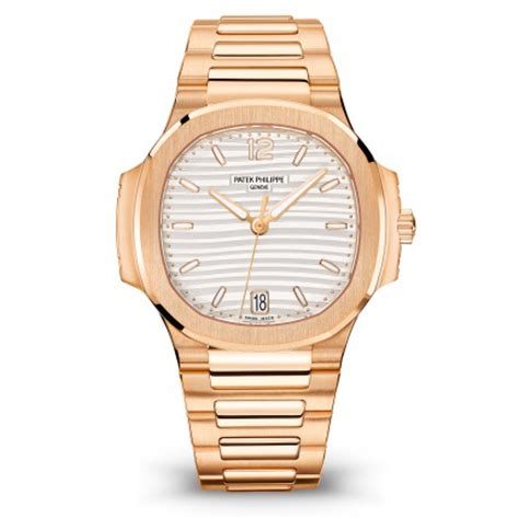 patek philippe rose gold white face|patek philippe gold nautilus price.